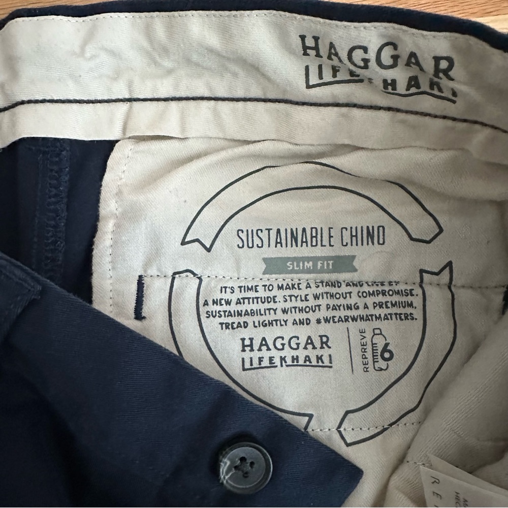 Men’s Haggar Life Khaki Sustainable Chino Slim Fit 30 x 32 - Picture 7 of 10